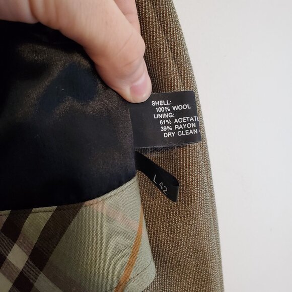 Vintage 90s Burberrys Prorsum Wool Long Overcoat Brown Size 42L - Picture 8 of 8